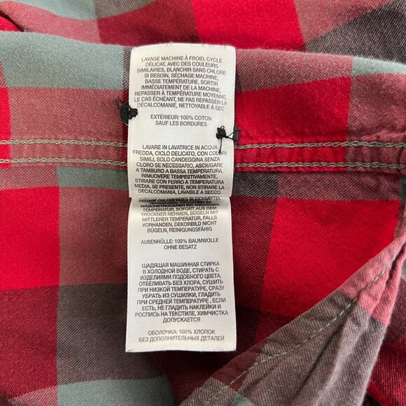 Columbia 100% Cotton Red & Grey Long-Sleeve Button-Up SZ Small - Picture 5 of 6